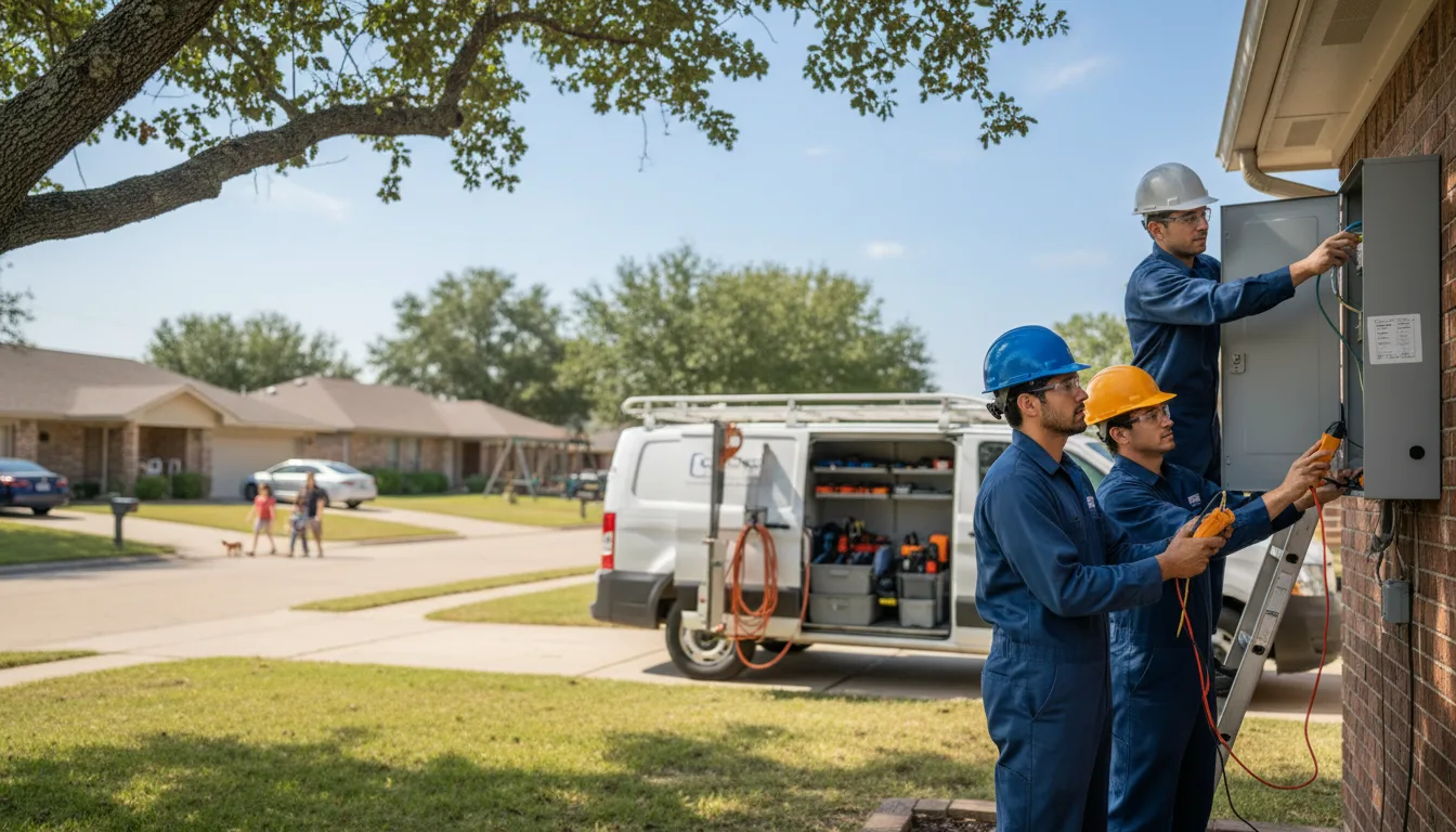 Certified electrician providing emergency electrical services in Hustler, WI